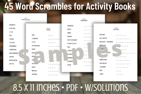 45 Word Scramble Game Puzzles for KDP: Design-Ready Assets for Creative Projects
