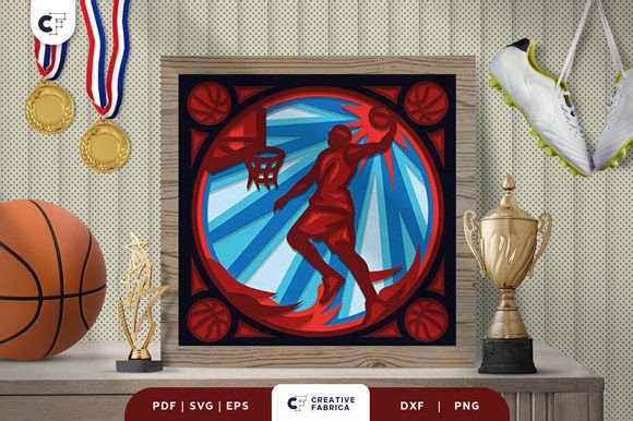 Basketball Game Shadow Box Papercut SVG: A Creative Way to Celebrate the Sport