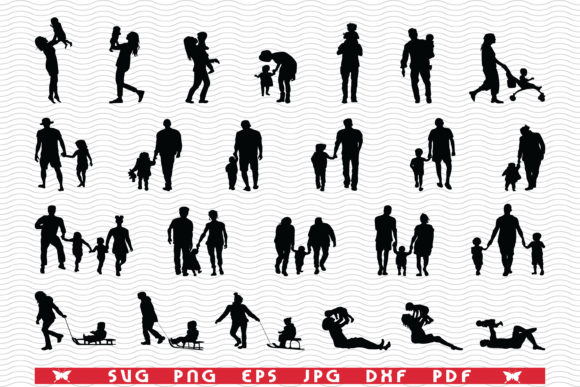 Families in Walk and Game Silhouettes: A Practical Design Resource for Creative Projects