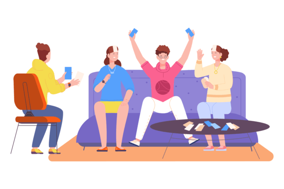 Friends Playing Party Guessing Game: A Fun and Engaging Way to Connect