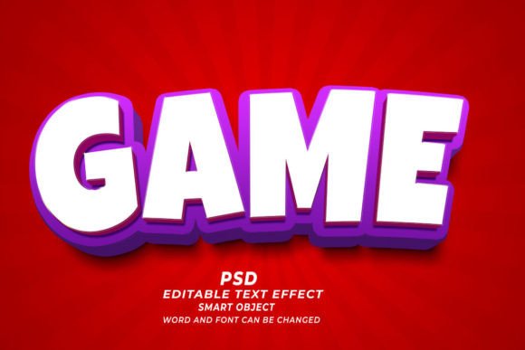 Game 3D Editable Text Effect PSD for Creative Flexibility