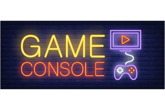 Game Console Neon Text with Joystick and: A Vibrant Design Element for Modern Creatives