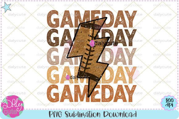 Game Day Football Stacked Lightning Bolt: A Versatile Design for Creative Projects