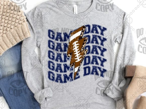 Game Day Navy Football Lightening PNG: High-Quality Designs for Every Fan and Creator