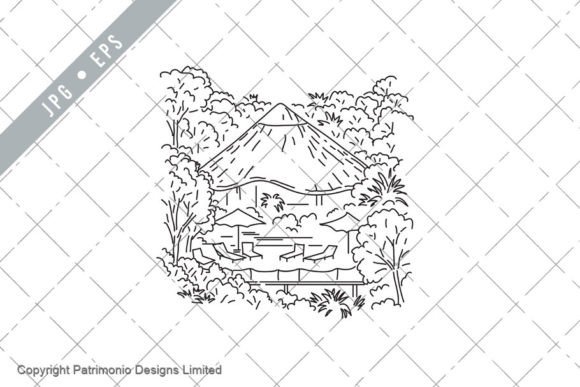 Game Reserve in South Africa Mono Line: A Minimalist Illustration for Digital Use