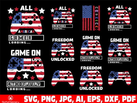 Gamer Video Game Design for 4th of July