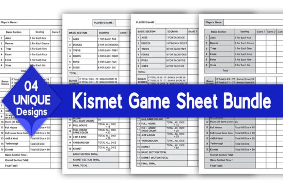 Kismet Game Sheet Bundle Log Book KDP