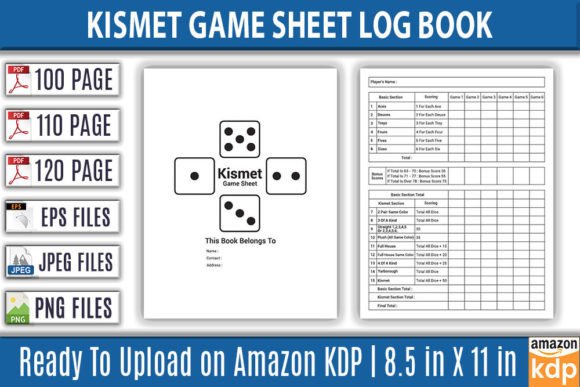 Kismet Game Sheet Log Book KDP Interior Design Guide