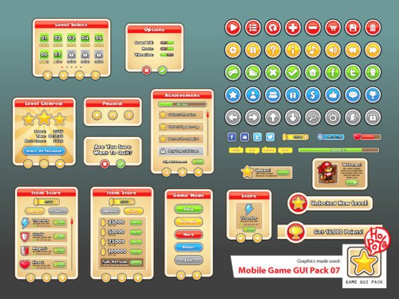 Mobile Game GUI Pack 07: A Complete UI Solution for 2D Mobile Game Development