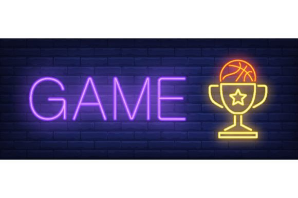 Neon Text & Basketball in Cup Design