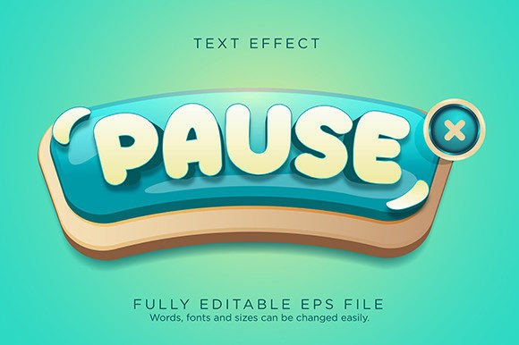 Pause Game UI Button Text Effect Font Explained