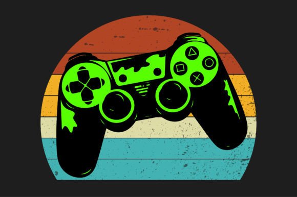 Vintage Sunset Video Game Controller Design for T-Shirts and Merchandise